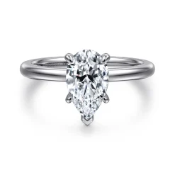 Discount Gabriel & Co. Ali - 14K White Gold Pear Shape Diamond Engagement Ring