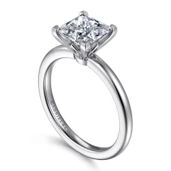 Clearance Gabriel & Co. Ali - 14K White Gold Princess Cut Diamond Engagement Ring