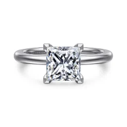 Clearance Gabriel & Co. Ali - 14K White Gold Princess Cut Diamond Engagement Ring