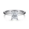 Outlet Gabriel & Co. Ali - 14K White Gold Rectangular Radiant Cut Diamond Engagement Ring