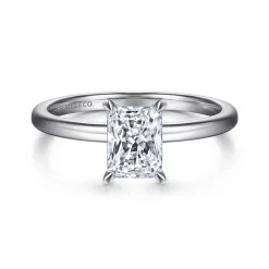 Outlet Gabriel & Co. Ali - 14K White Gold Rectangular Radiant Cut Diamond Engagement Ring