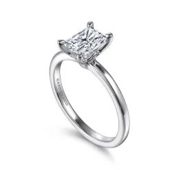 Outlet Gabriel & Co. Ali - 14K White Gold Rectangular Radiant Cut Diamond Engagement Ring