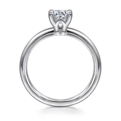 New Gabriel & Co. Ali - 14K White Gold Round Diamond Engagement Ring