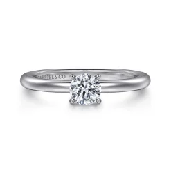Best Gabriel & Co. Ali - 14K White Gold Round Diamond Engagement Ring
