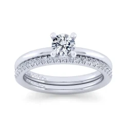 Best Gabriel & Co. Ali - 14K White Gold Round Diamond Engagement Ring