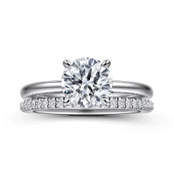 Best Gabriel & Co. Ali - 14K White Gold Round Diamond Engagement Ring