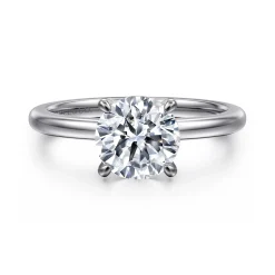 Best Gabriel & Co. Ali - 14K White Gold Round Diamond Engagement Ring
