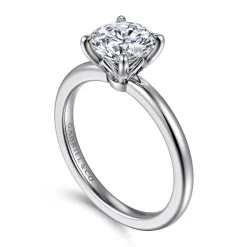 Best Gabriel & Co. Ali - 14K White Gold Round Diamond Engagement Ring