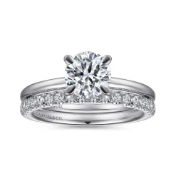 Outlet Gabriel & Co. Ali - 14K White Gold Round Diamond Engagement Ring