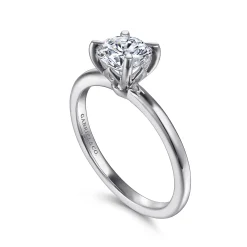 Outlet Gabriel & Co. Ali - 14K White Gold Round Diamond Engagement Ring