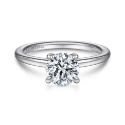Outlet Gabriel & Co. Ali - 14K White Gold Round Diamond Engagement Ring