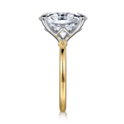 Outlet Gabriel & Co. Ali - 14K White-Yellow Gold Oval Diamond Engagement Ring