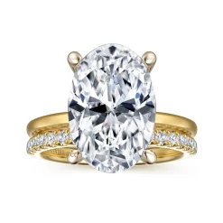 Outlet Gabriel & Co. Ali - 14K White-Yellow Gold Oval Diamond Engagement Ring