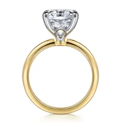 Outlet Gabriel & Co. Ali - 14K White-Yellow Gold Oval Diamond Engagement Ring