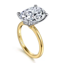 Outlet Gabriel & Co. Ali - 14K White-Yellow Gold Oval Diamond Engagement Ring