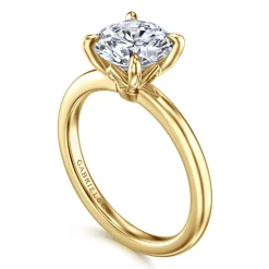 Discount Gabriel & Co. Ali - 14K Yellow Gold Round Diamond Engagement Ring