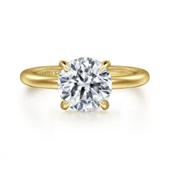 Discount Gabriel & Co. Ali - 14K Yellow Gold Round Diamond Engagement Ring