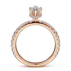 Best Gabriel & Co. Alina - 14K Rose Gold Hidden Halo Marquise Shape Diamond Engagement Ring