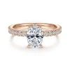 Best Gabriel & Co. Alina - 14K Rose Gold Hidden Halo Oval Diamond Engagement Ring