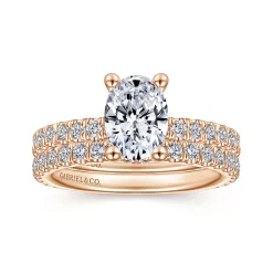 Best Gabriel & Co. Alina - 14K Rose Gold Hidden Halo Oval Diamond Engagement Ring