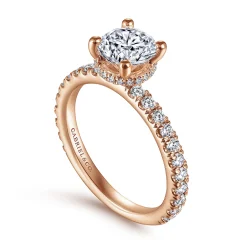 Online Gabriel & Co. Alina - 14K Rose Gold Hidden Halo Round Diamond Engagement Ring