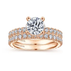 Online Gabriel & Co. Alina - 14K Rose Gold Hidden Halo Round Diamond Engagement Ring