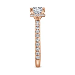 Online Gabriel & Co. Alina - 14K Rose Gold Hidden Halo Round Diamond Engagement Ring