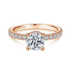 Online Gabriel & Co. Alina - 14K Rose Gold Hidden Halo Round Diamond Engagement Ring
