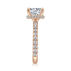 Discount Gabriel & Co. Alina - 14K Rose Gold Hidden Halo Round Diamond Engagement Ring