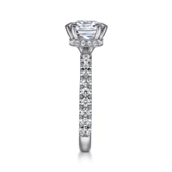 Outlet Gabriel & Co. Alina - 14K White Gold Cushion Hidden Halo Diamond Engagement Ring