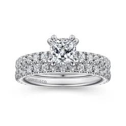 Hot Gabriel & Co. Alina - 14K White Gold Cushion Hidden Halo Diamond Engagement Ring