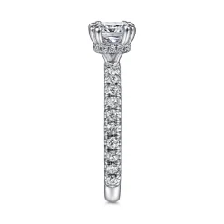 Hot Gabriel & Co. Alina - 14K White Gold Cushion Hidden Halo Diamond Engagement Ring