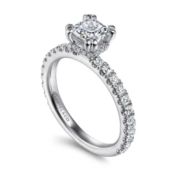 Hot Gabriel & Co. Alina - 14K White Gold Cushion Hidden Halo Diamond Engagement Ring