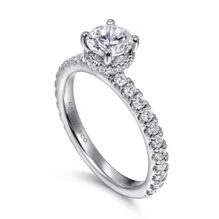 Hot Gabriel & Co. Alina - 14K White Gold Hidden Halo Round Diamond Engagement Ring
