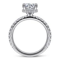 Gabriel & Co. Alina - 14K White Gold Hidden Halo Round Diamond Engagement Ring