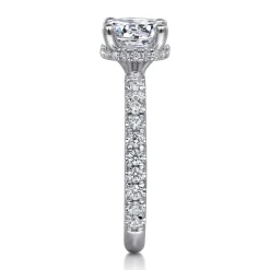 Gabriel & Co. Alina - 14K White Gold Hidden Halo Round Diamond Engagement Ring
