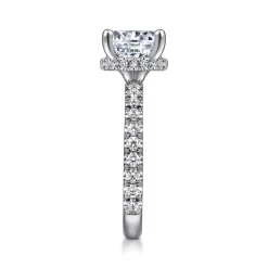 Best Gabriel & Co. Alina - 14K White Gold Hidden Halo Round Diamond Engagement Ring