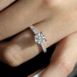 Online Gabriel & Co. Alina - 14K White Gold Hidden Halo Round Diamond Engagement Ring