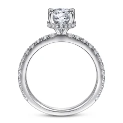 Online Gabriel & Co. Alina - 14K White Gold Hidden Halo Round Diamond Engagement Ring