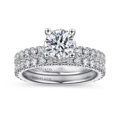 Online Gabriel & Co. Alina - 14K White Gold Hidden Halo Round Diamond Engagement Ring