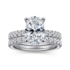 Outlet Gabriel & Co. Alina - 14K White Gold Hidden Halo Oval Diamond Engagement Ring