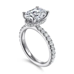 Outlet Gabriel & Co. Alina - 14K White Gold Hidden Halo Oval Diamond Engagement Ring