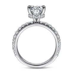 Outlet Gabriel & Co. Alina - 14K White Gold Hidden Halo Oval Diamond Engagement Ring