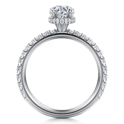 Clearance Gabriel & Co. Alina - 14K White Gold Hidden Halo Oval Diamond Engagement Ring