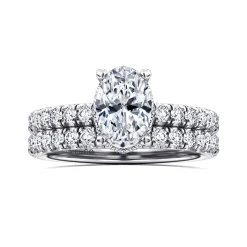 Clearance Gabriel & Co. Alina - 14K White Gold Hidden Halo Oval Diamond Engagement Ring