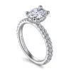 New Gabriel & Co. Alina - 14K White Gold Hidden Halo Oval Diamond Engagement Ring