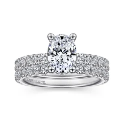 New Gabriel & Co. Alina - 14K White Gold Hidden Halo Oval Diamond Engagement Ring