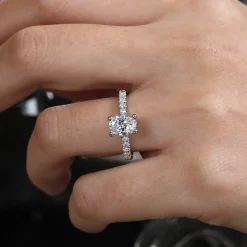 New Gabriel & Co. Alina - 14K White Gold Hidden Halo Oval Diamond Engagement Ring