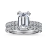 Gabriel & Co. Alina - 14K White Gold Hidden Halo Emerald Cut Diamond Engagement Ring