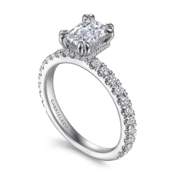 Online Gabriel & Co. Alina - 14K White Gold Hidden Halo Emerald Cut Diamond Engagement Ring